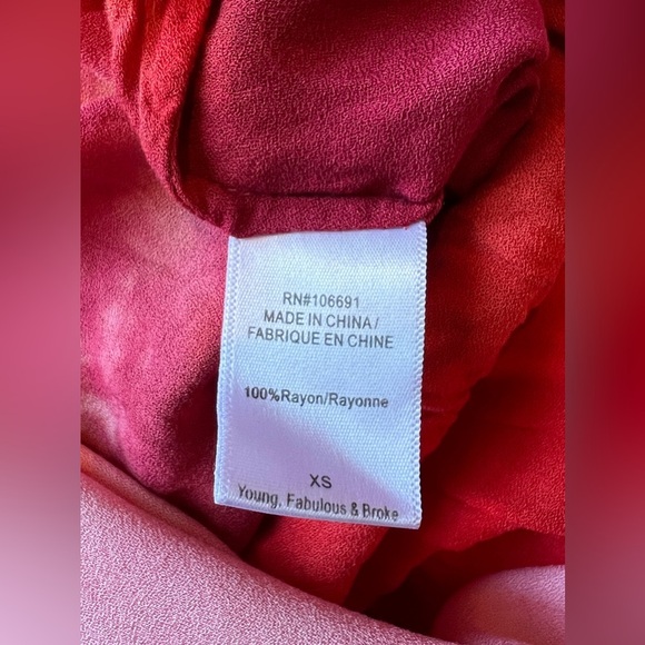 Young Fabulous & Broke Red Indigo Colorful Sleeveless V-neck Maxi Dress XS - Picture 8 of 12